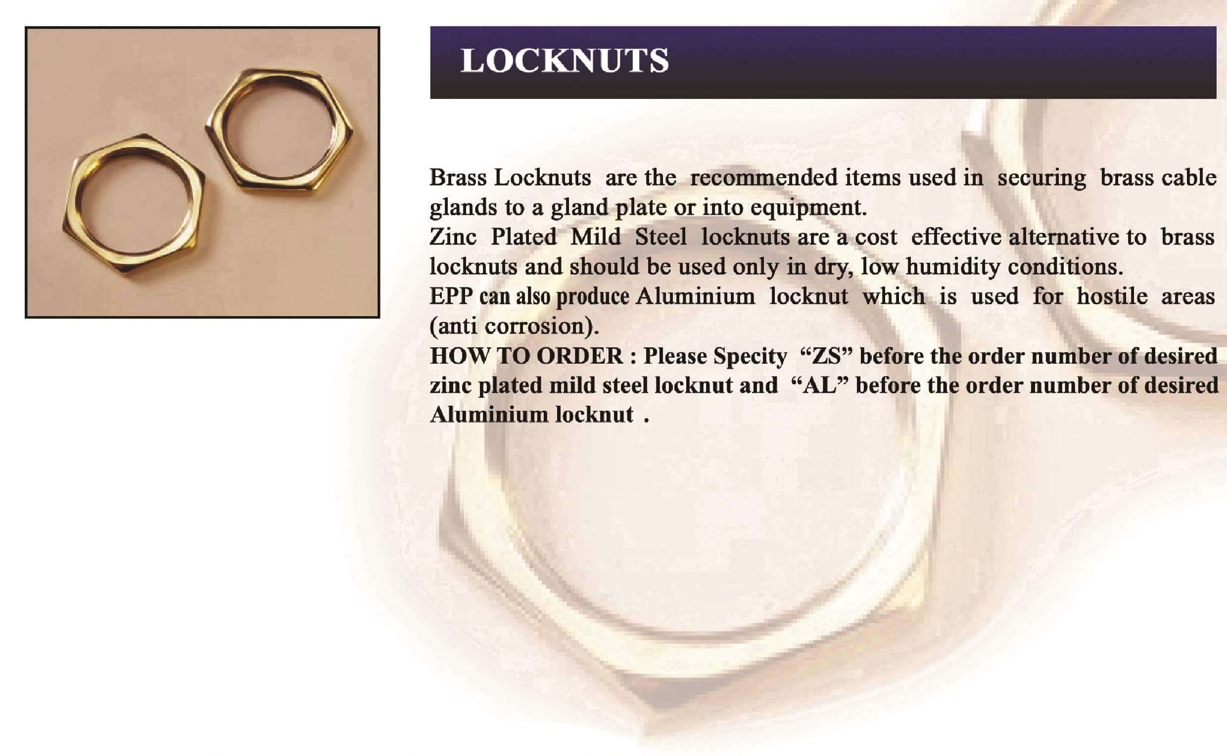 E.P.P - Locknuts